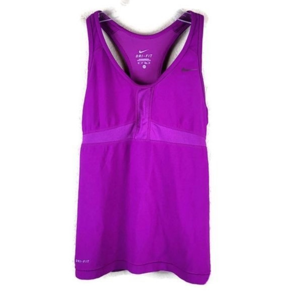 Nike Dri-FIT Purple Racerback Tank Top with Built-in Shelf Bra XS 380503-511